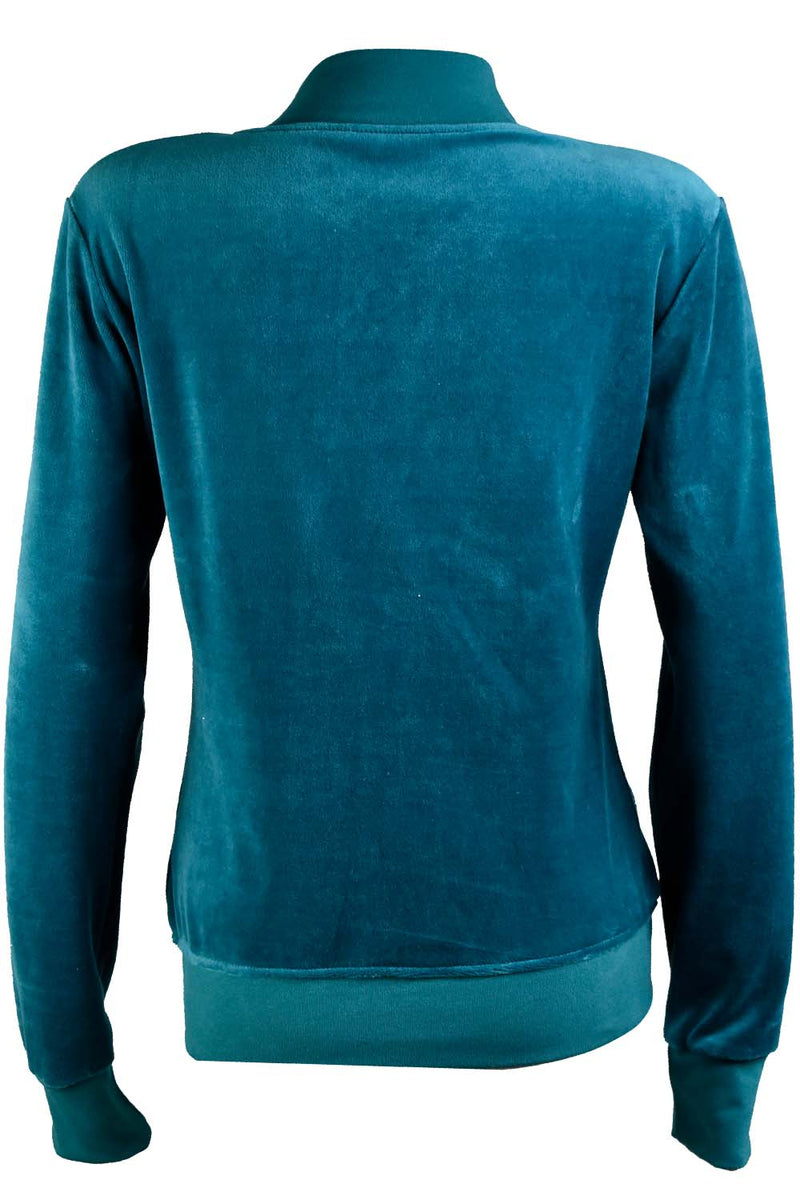 Teal Zip Collar Jacket
