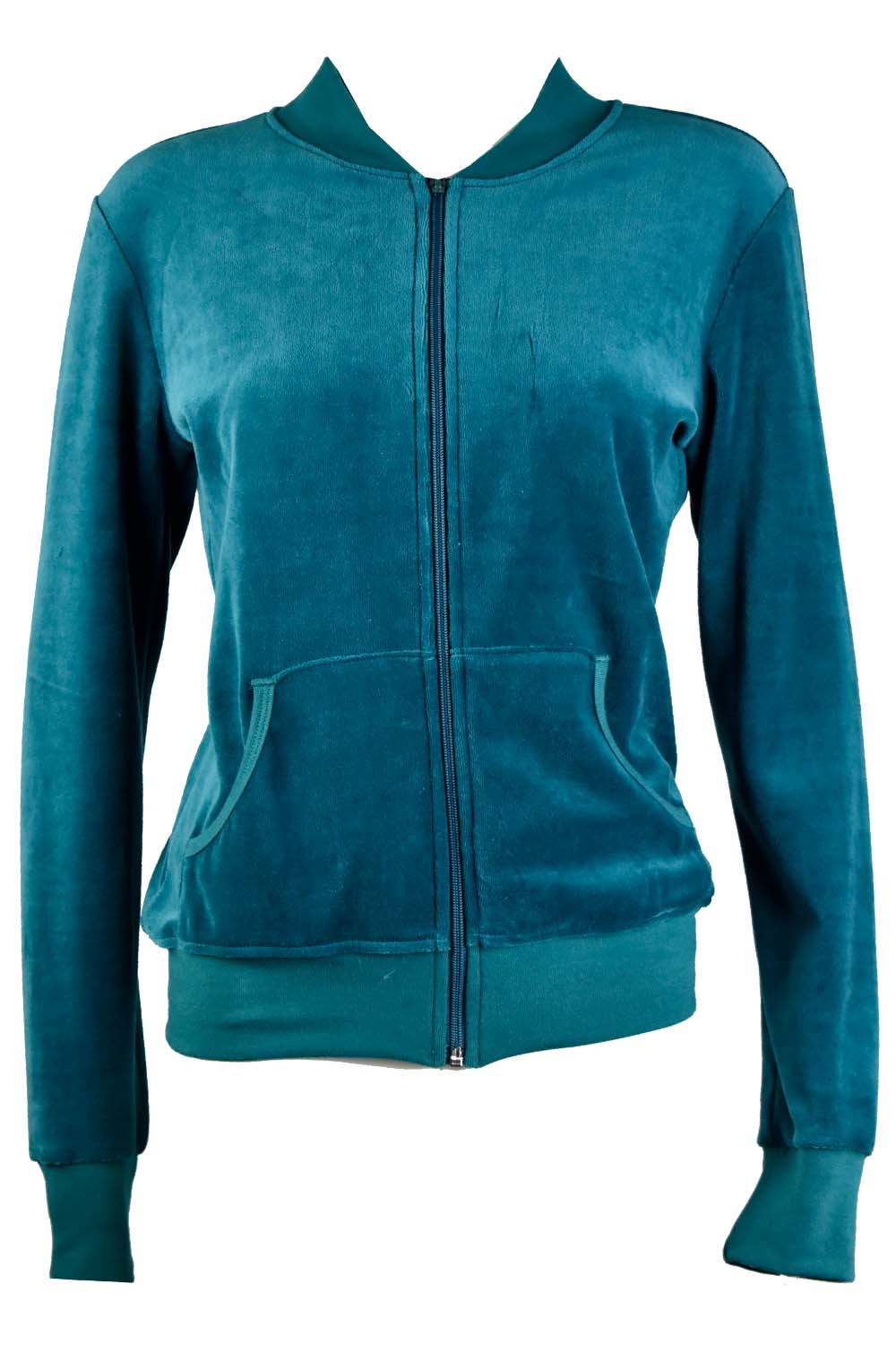 Teal Zip Collar Jacket