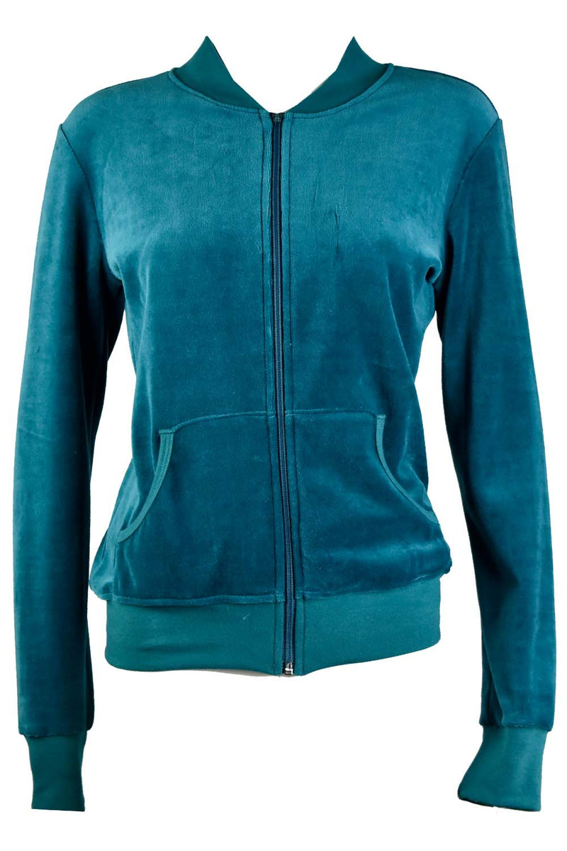 Teal Zip Collar Jacket