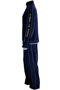 mens velour tracksuit, 8th airlift squadron, sweatsuit, sweats, navy blue, sweatsedo