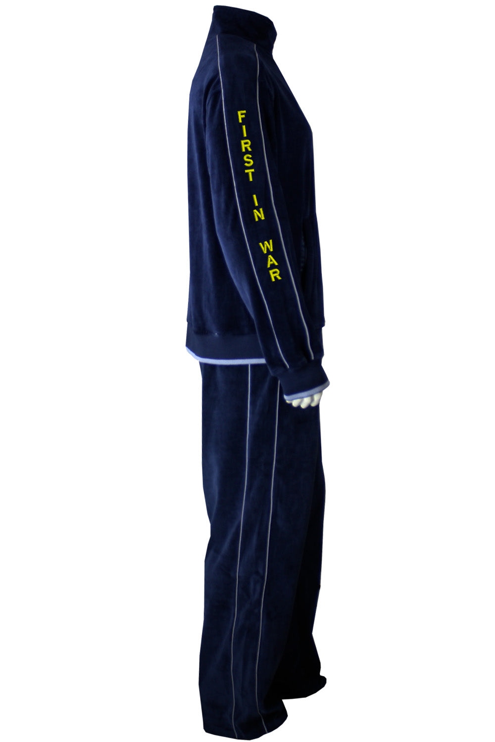 mens velour tracksuit, 8th airlift squadron, sweatsuit, sweats, navy blue, sweatsedo