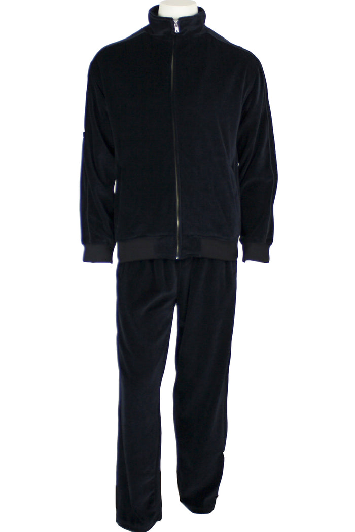 solid black, mens, velour, tracksuit, custom embroidery, rhinestones, sweatsuit, jumpsuit, sweatshirt, sweat pants, track pants, track jacket