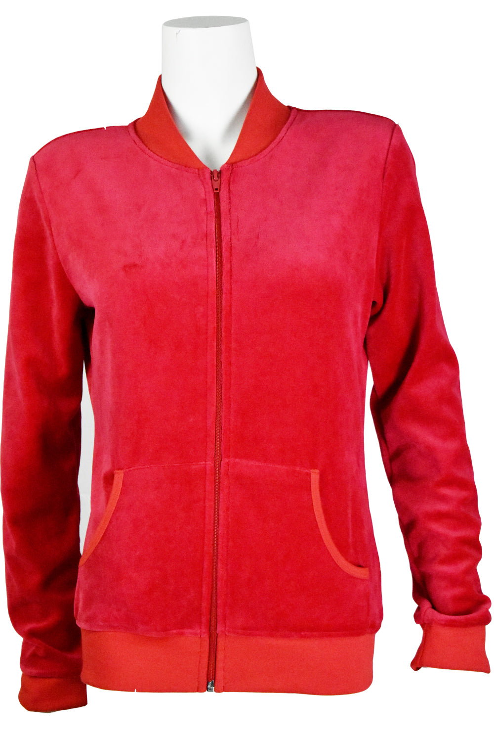 Hovedgade Effektiv Fjern Red Velour Collar Jacket | Track Jacket | Sweatsedo
