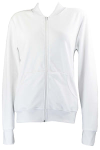 white velour zip collar jacket, sweatshirt, trackjacket, weddings, bridesmaid gift, wedding party