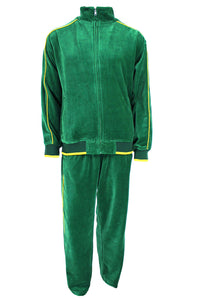 St. Patrick's Day costume, tracksuit, green sweatshirt, shamrocks, velour, custom embroidery, rhinestones, bling bling, hoodie