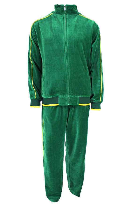 green, mens, velour, tracksuit, custom embroidery, rhinestones, sweatsuit, jumpsuit, sweatshirt, sweat pants, track pants, track jacket, green bay, packers