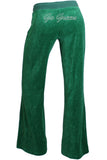 womens green velour lounge pants