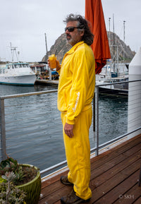 gold, dark yellow, mens, velour, tracksuit, custom embroidery, rhinestones, sweatsuit, jumpsuit, sweatshirt, sweat pants, track pants, track jacket