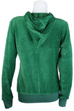 womens green velour hoodie, sweatshirt
