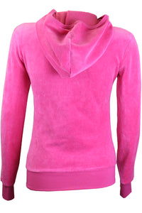 Hot Pink Velour Zip Hoodie