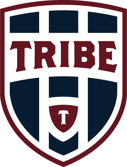 tribe volleyball velour tracksuit for men, navy blue with custom embroidery on the left chest. The dads of the tribe wear these to tournaments