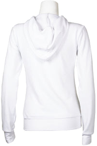 white velour zip hoodie, great for bridal parties, bridesmaids gifts, bride, soon to be hoodie, velour sweatshirt, tracksuit, track jacket