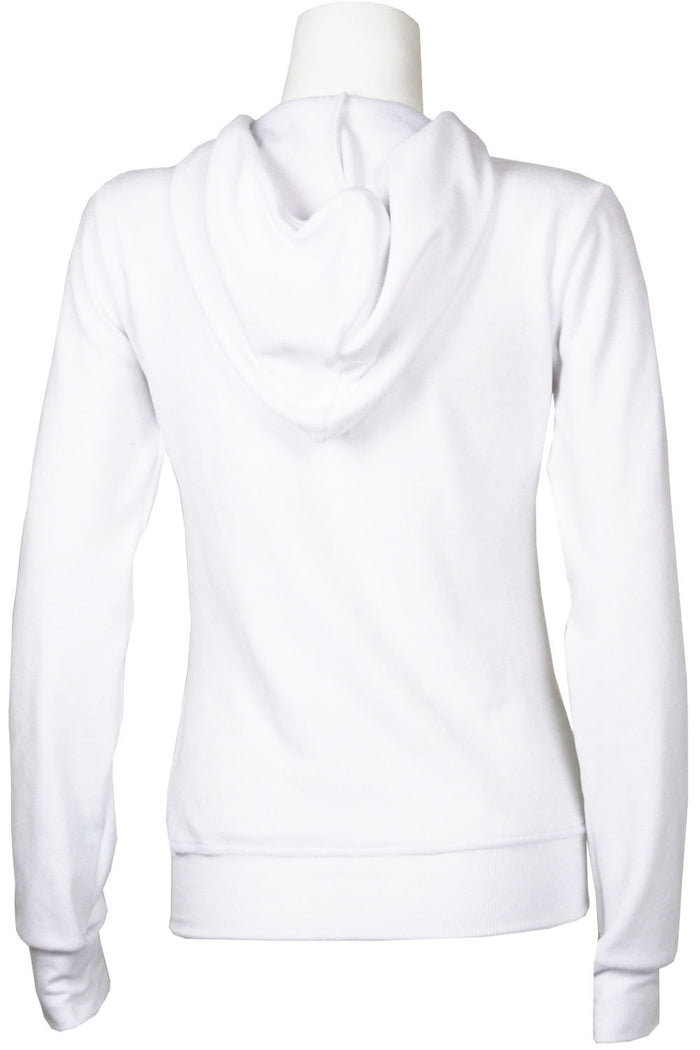 white velour zip hoodie, great for bridal parties, bridesmaids gifts, bride, soon to be hoodie, velour sweatshirt, tracksuit, track jacket