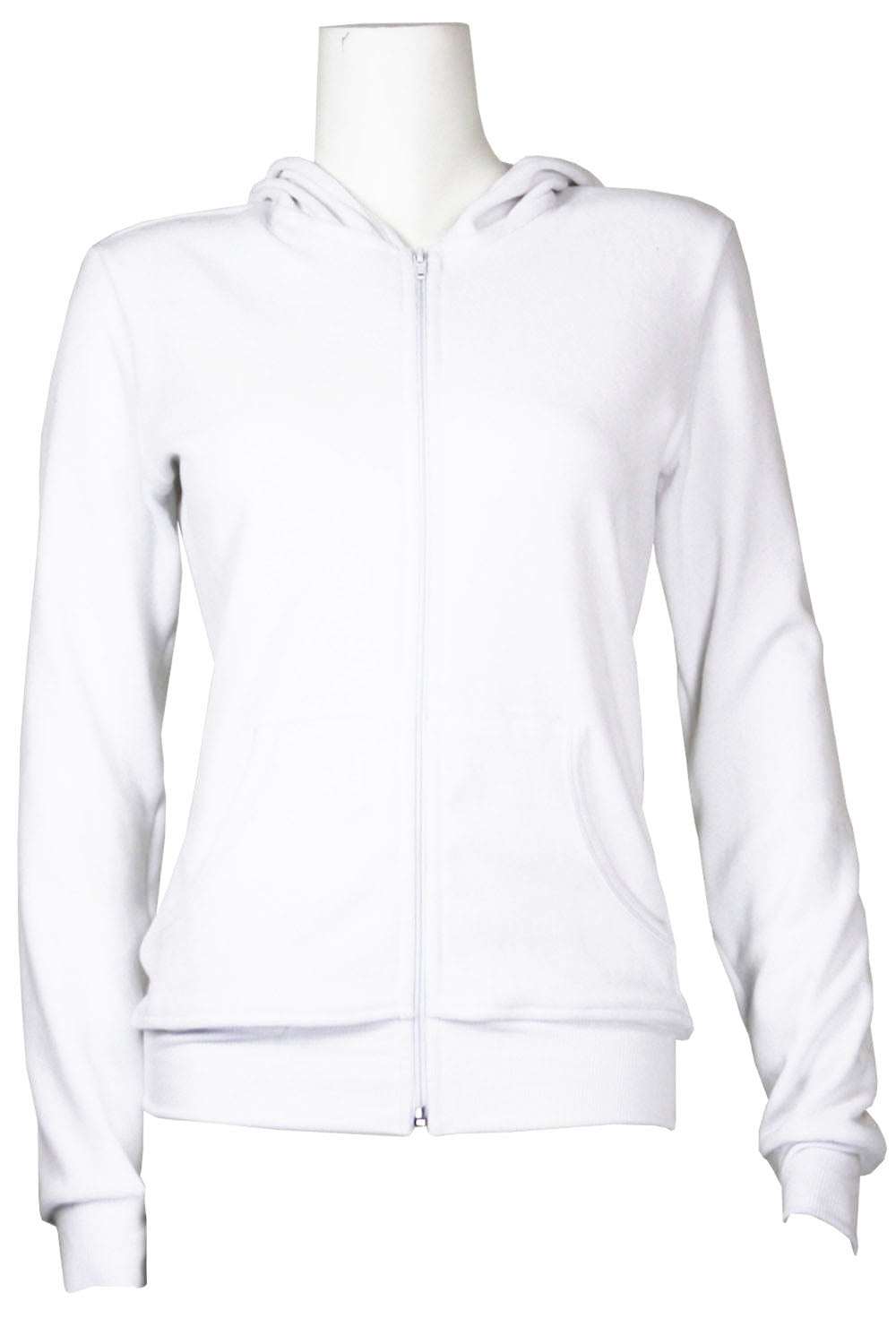 Womens White Velour Hoodie | Track Jacket | Sweatsedo Womens White Velour Hoodie | Track Jacket | Sweatsedo