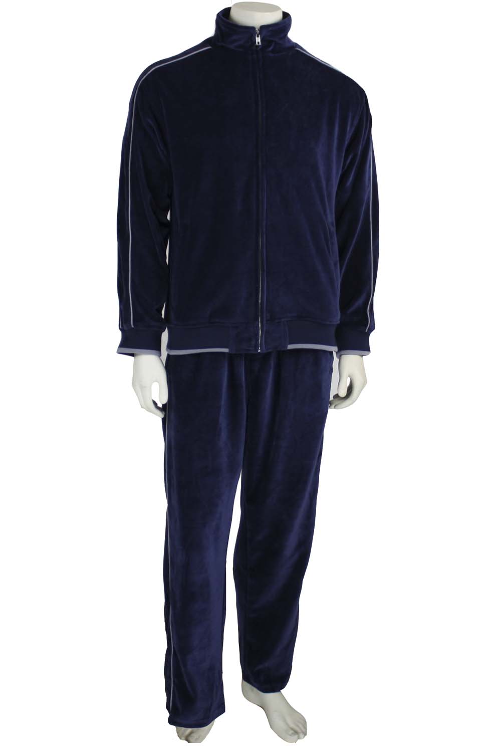 navy blue velour tracksuit with rhinestone hockey pucks, custom embroidery on the front chest or back is optional. sweatsuit, sweatsedo, velour, custom rhinestones, hockey sticks, pucks