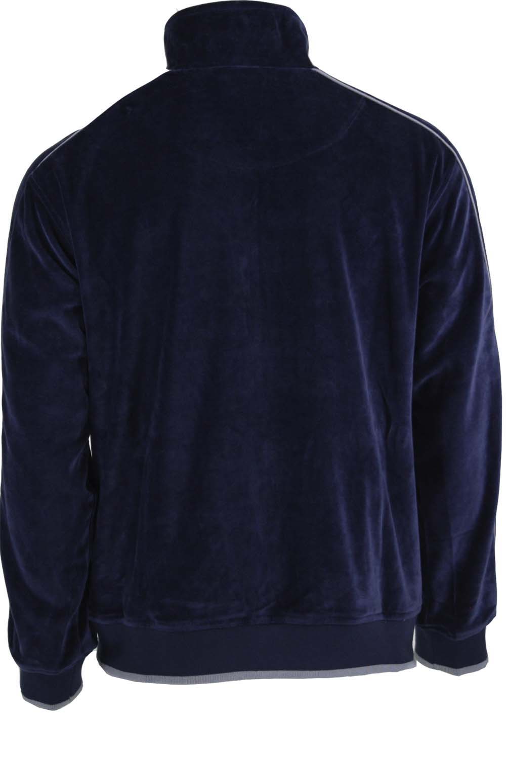 Mens Navy Blue Velour Tracksuit with Rhinestones | Après-Ski