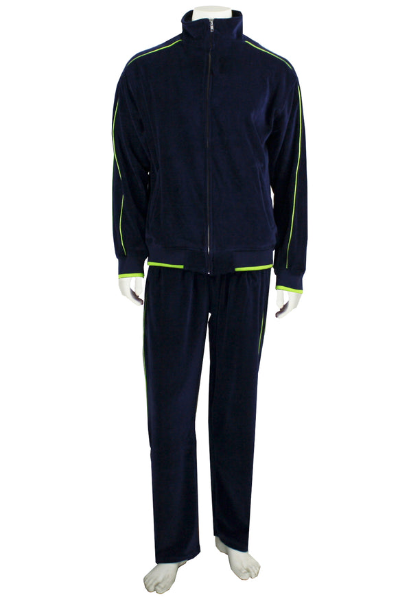 navy blue with lime green trim, neon, mens, velour, tracksuit, custom embroidery, rhinestones, sweatsuit, jumpsuit, sweatshirt, sweat pants, track pants, track jacket mens, sweatshirt, sweatpants, jumpsuit, sweatsedo
