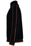 black with orange trim, cincinnati, bengals, mens, velour, tracksuit, custom embroidery, rhinestones, sweatsuit, jumpsuit, sweatshirt, sweat pants, track pants, track jacket mens, sweatshirt, sweatpants, jumpsuit, sweatsedo