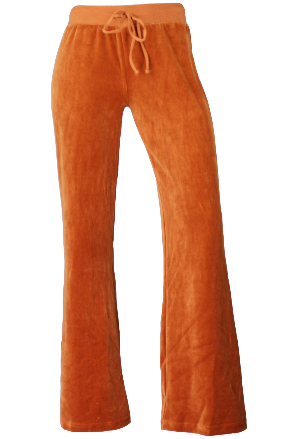 Womens Burnt Orange Velour Pants, Sweatpants