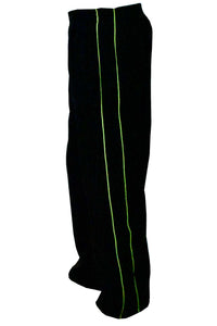 black with lime green trim, mens, velour, tracksuit, custom embroidery, rhinestones, sweatsuit, jumpsuit, sweatshirt, sweat pants, track pants, track jacket, neon