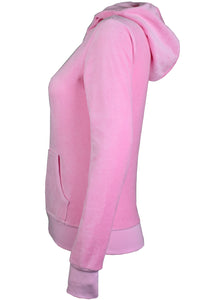 Baby Pink Velour Zip Hoodie