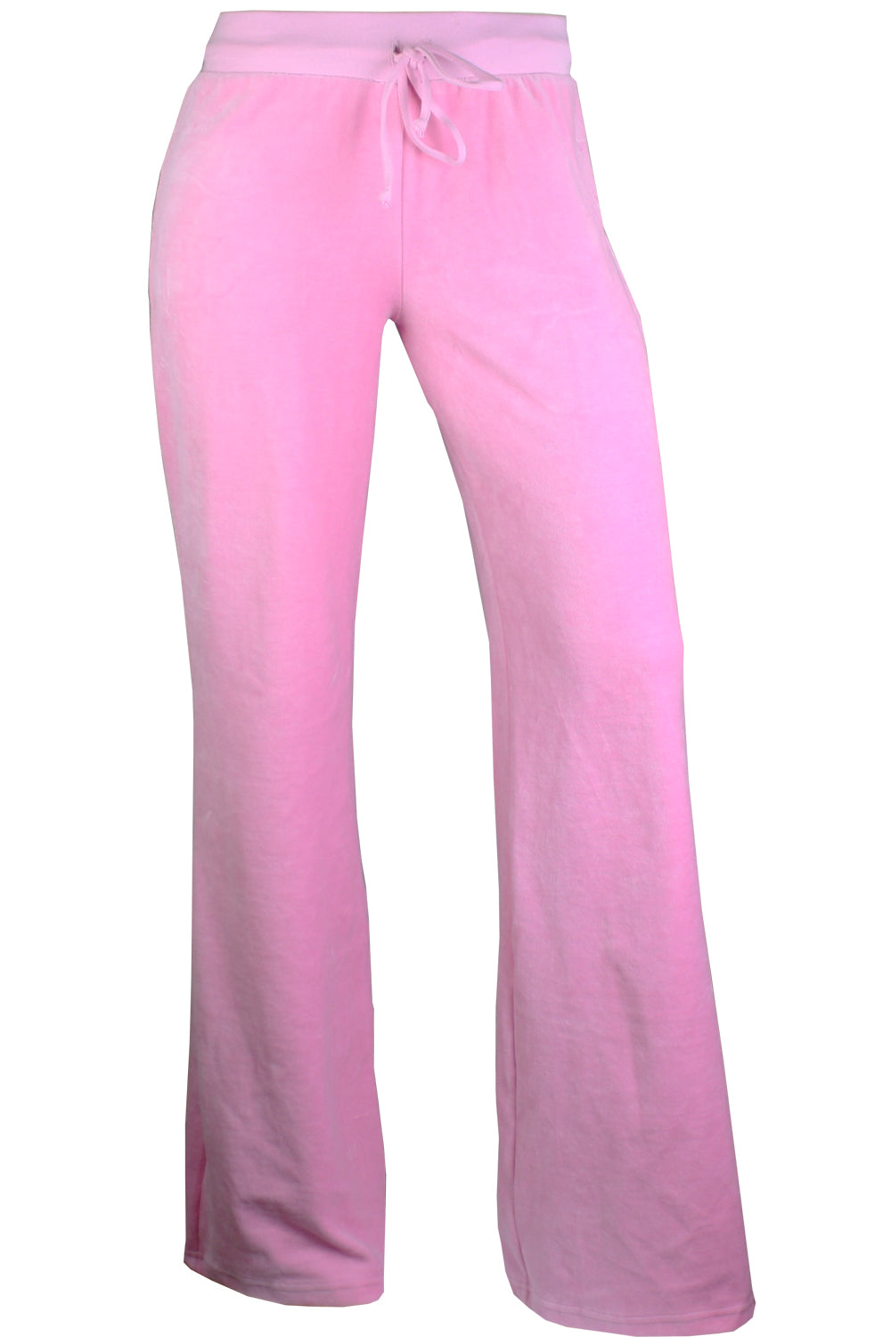 GO COLORS Women Solid Baby Pink Ponte Wide Leg Pants