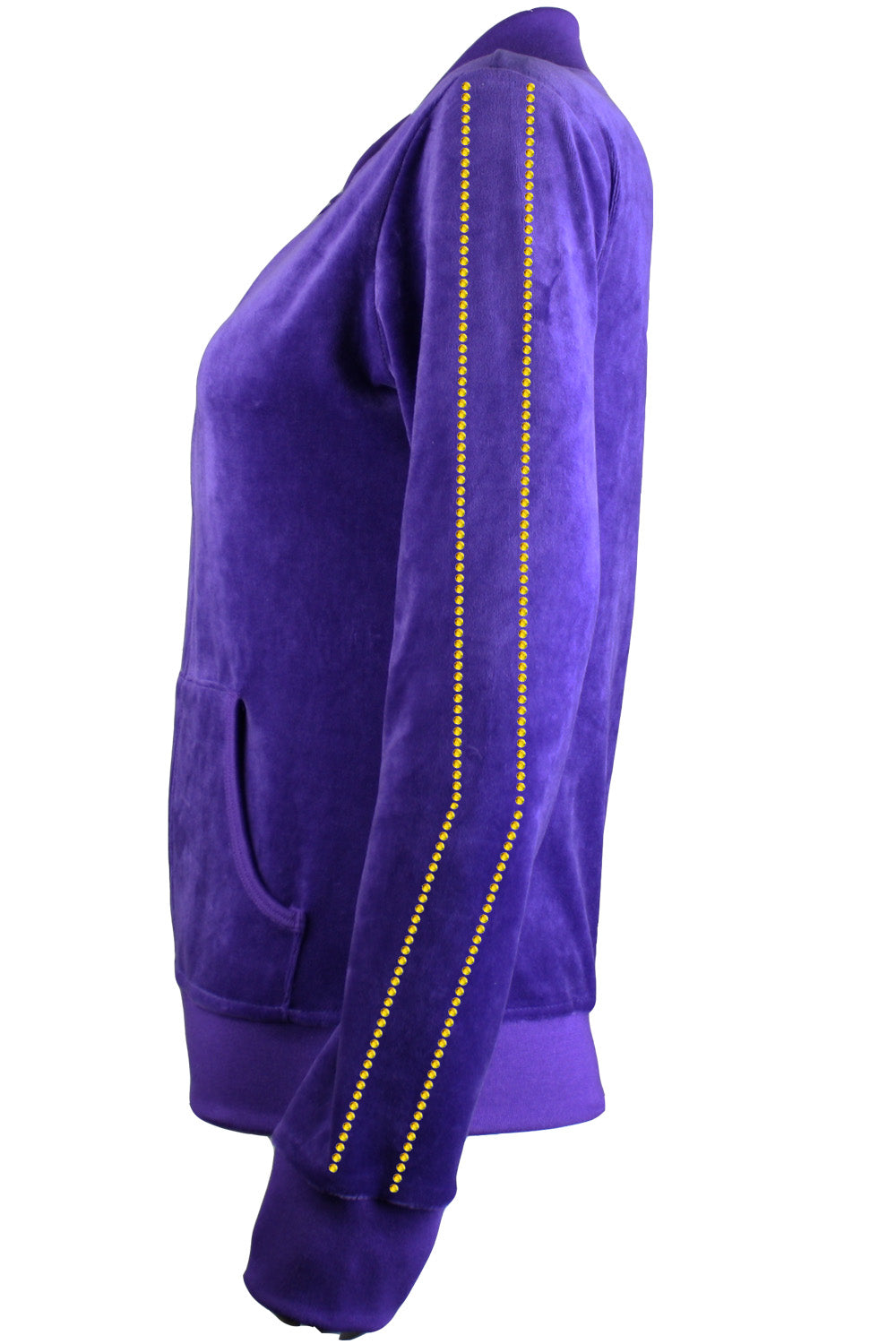 Mrs Havercamp Velour Hoodie, Purple Track Jacket