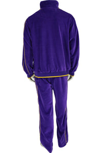 Mens Purple Velour Tracksuit, Sweatsuit, Jogging suit, Vikings, LSU, Lakers, University of Washington 