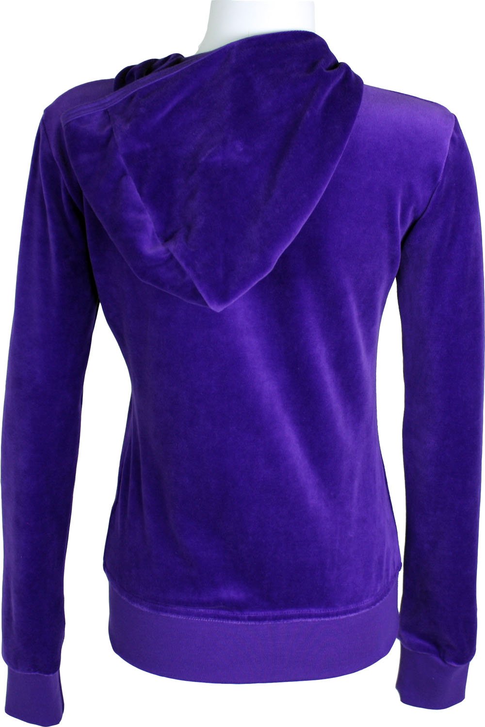 Womens Purple Velour Hoodie Sweatshirt Sweatsedo