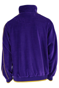 Mens Purple Velour Tracksuit, Sweatsuit, Jogging suit, Vikings, LSU, Lakers, University of Washington, track jacket, sweatshirt, track pants, custom embroidery, rhinestones