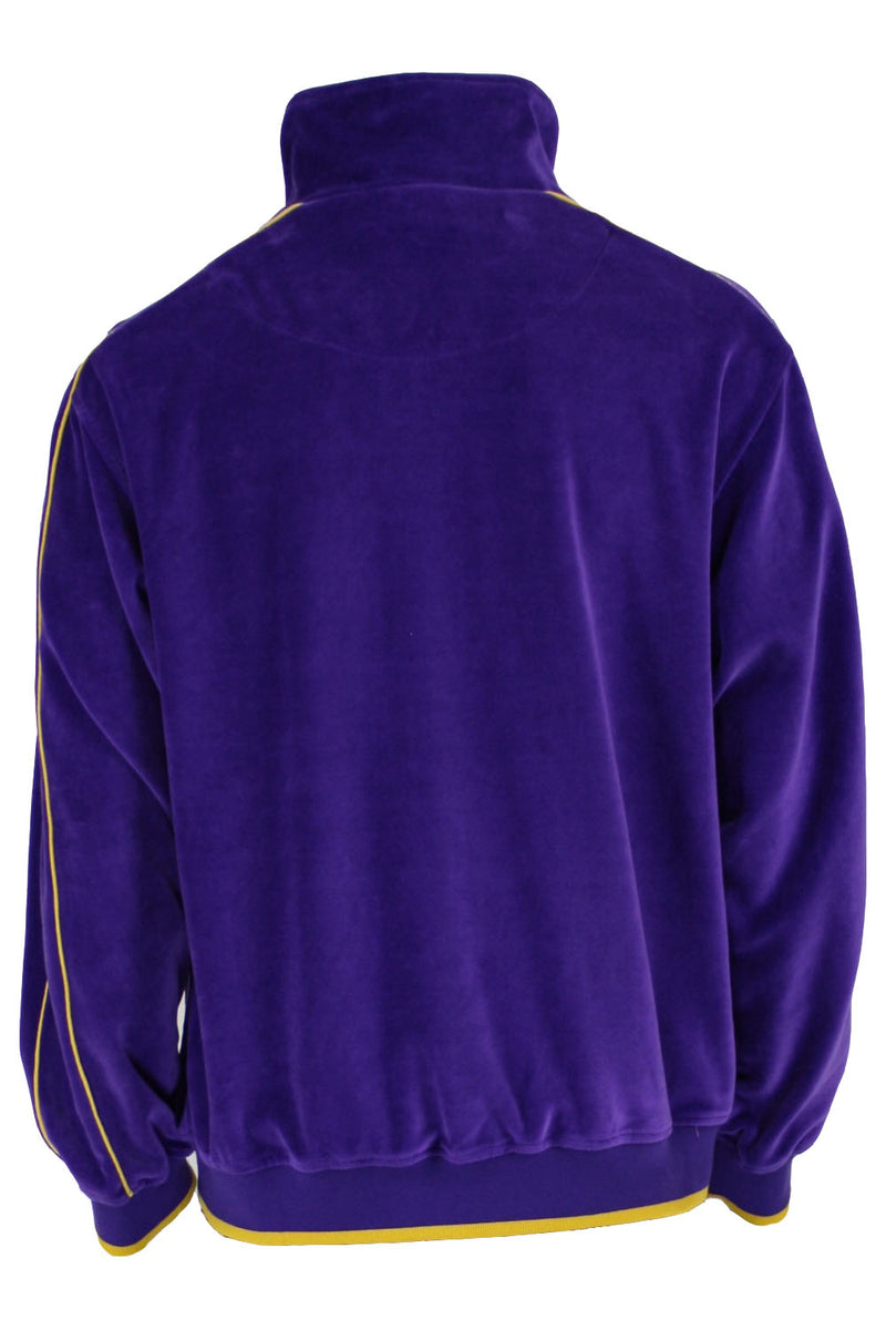 Mens Purple Velour Tracksuit, Sweatsuit, Jogging suit, Vikings, LSU, Lakers, University of Washington, track jacket, sweatshirt, track pants, custom embroidery, rhinestones