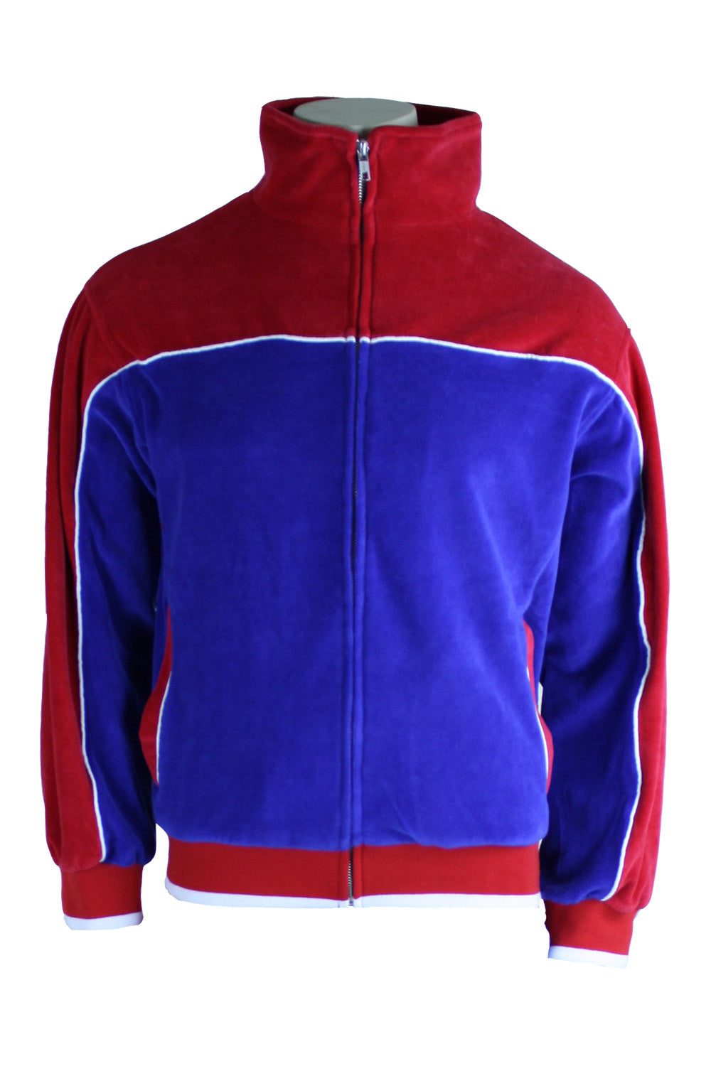 Mens Red White Blue Velour Tracksuit Statesman Sweatsedo