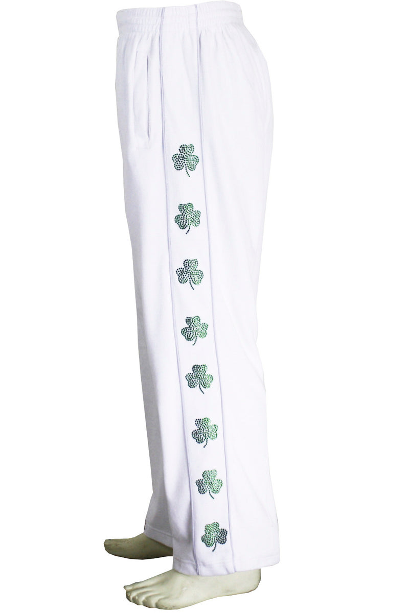 St. Patrick's Day costume, tracksuit, green sweatshirt, shamrocks, velour, custom embroidery, rhinestones, bling bling, hoodie