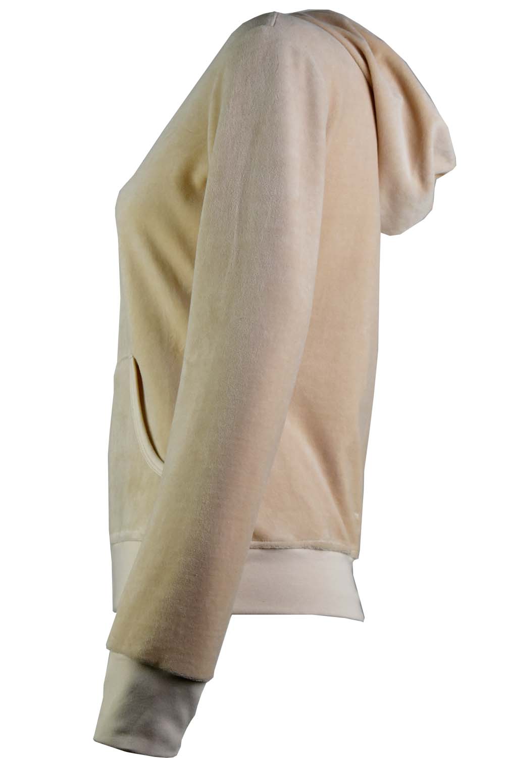 Tan Velour Zip Hoodie