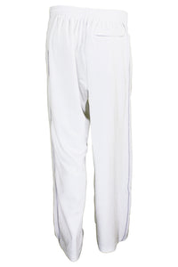 The Tribe dads have gone next level. tribe volleyball velour tracksuit for men, white with custom embroidery on the left chest. The dads of the tribe wear these to tournaments