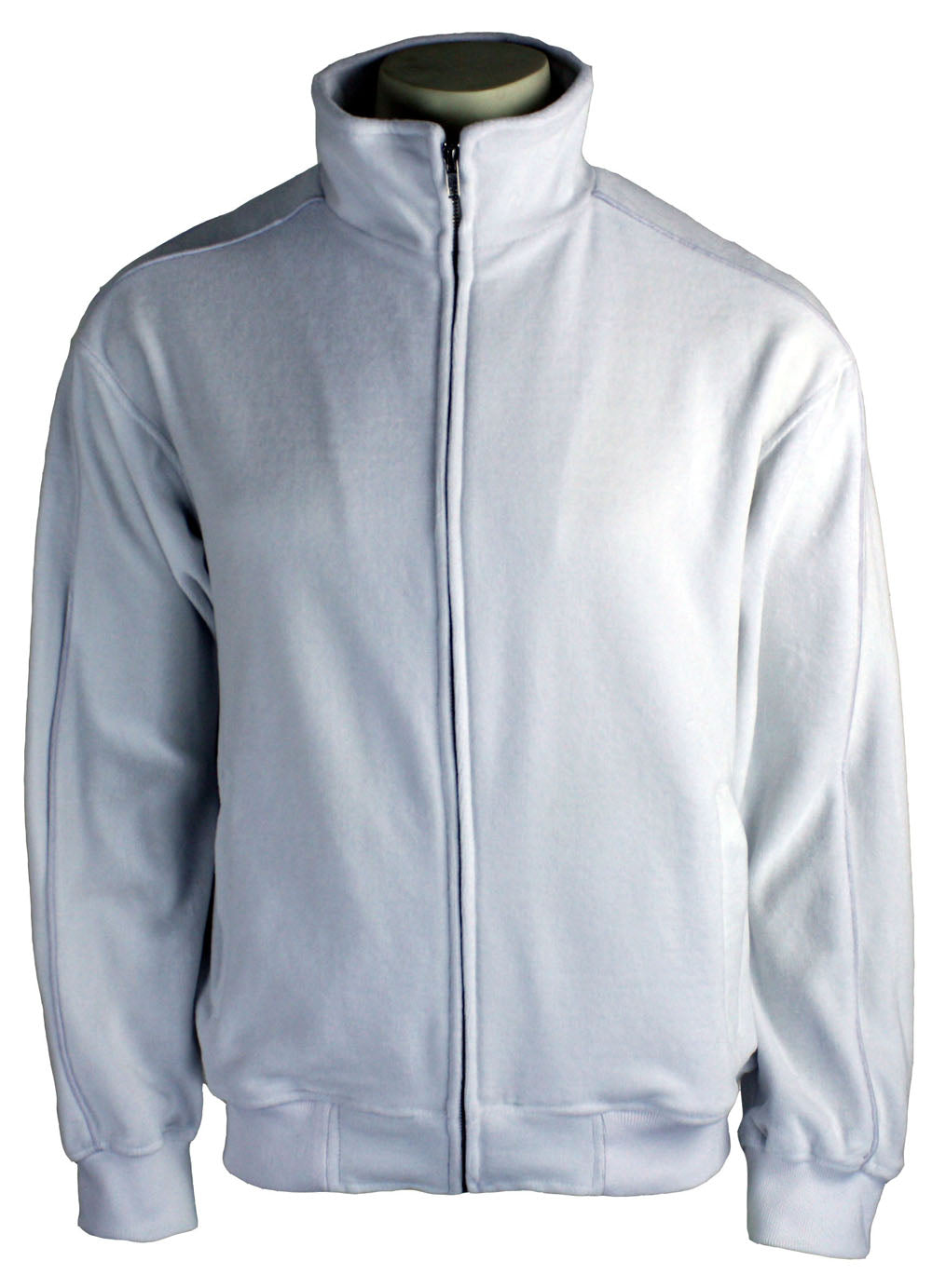 Mens Solid White Velour Jacket | Track Jacket | Sweatsedo YB 