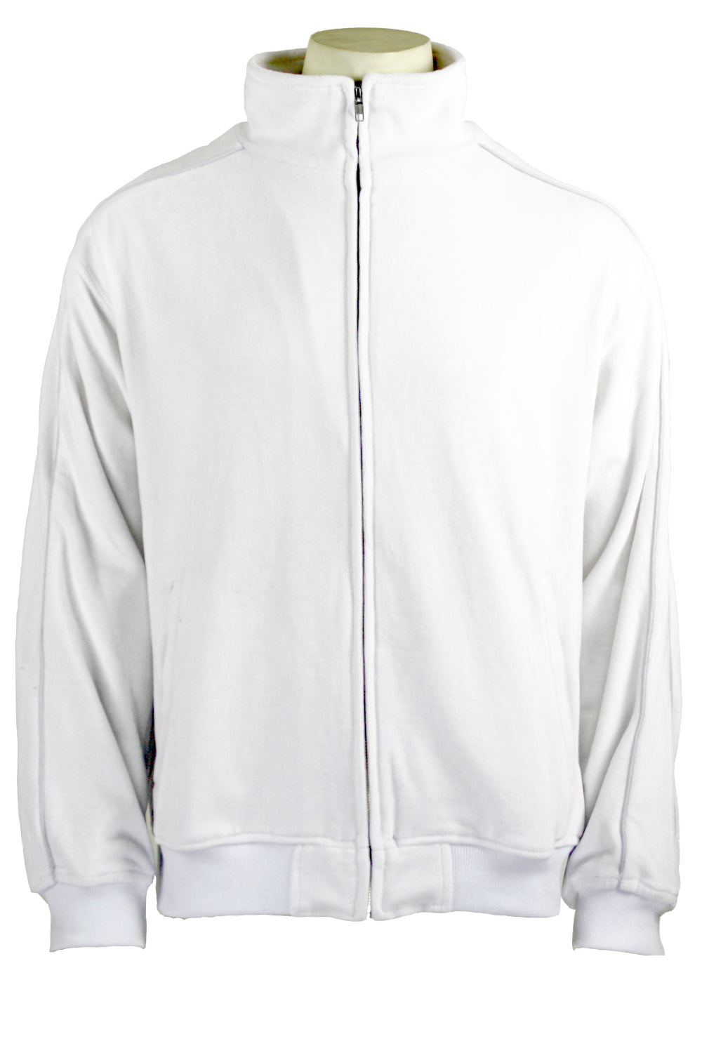 Mens All White Velour Tracksuit Sweatsedo