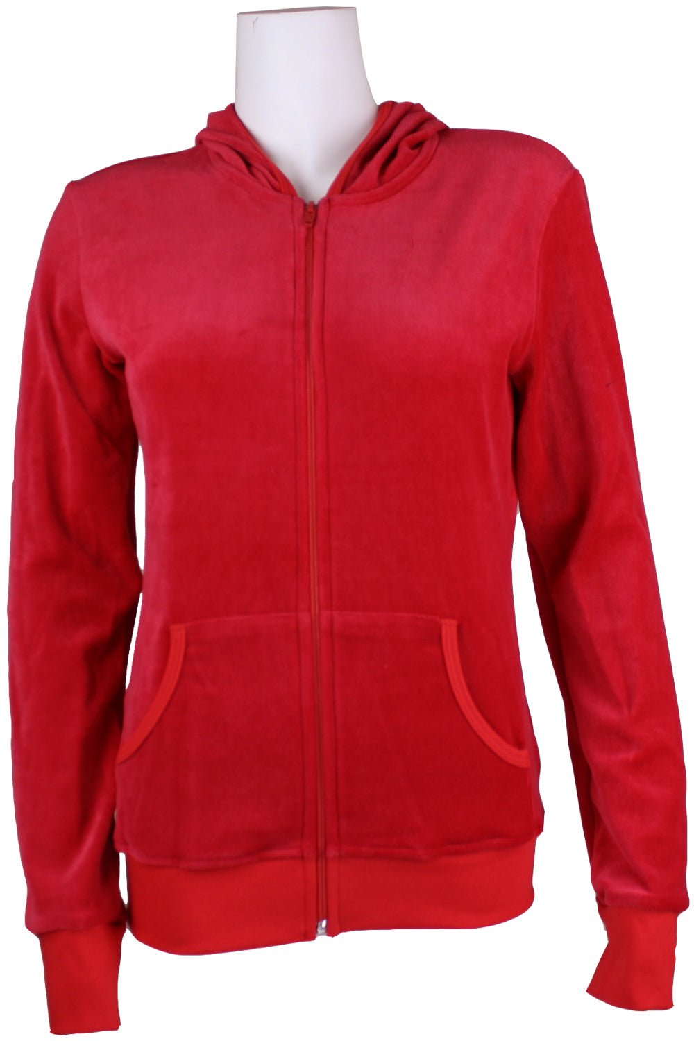 Red Hottie Velour Zip Hoodie