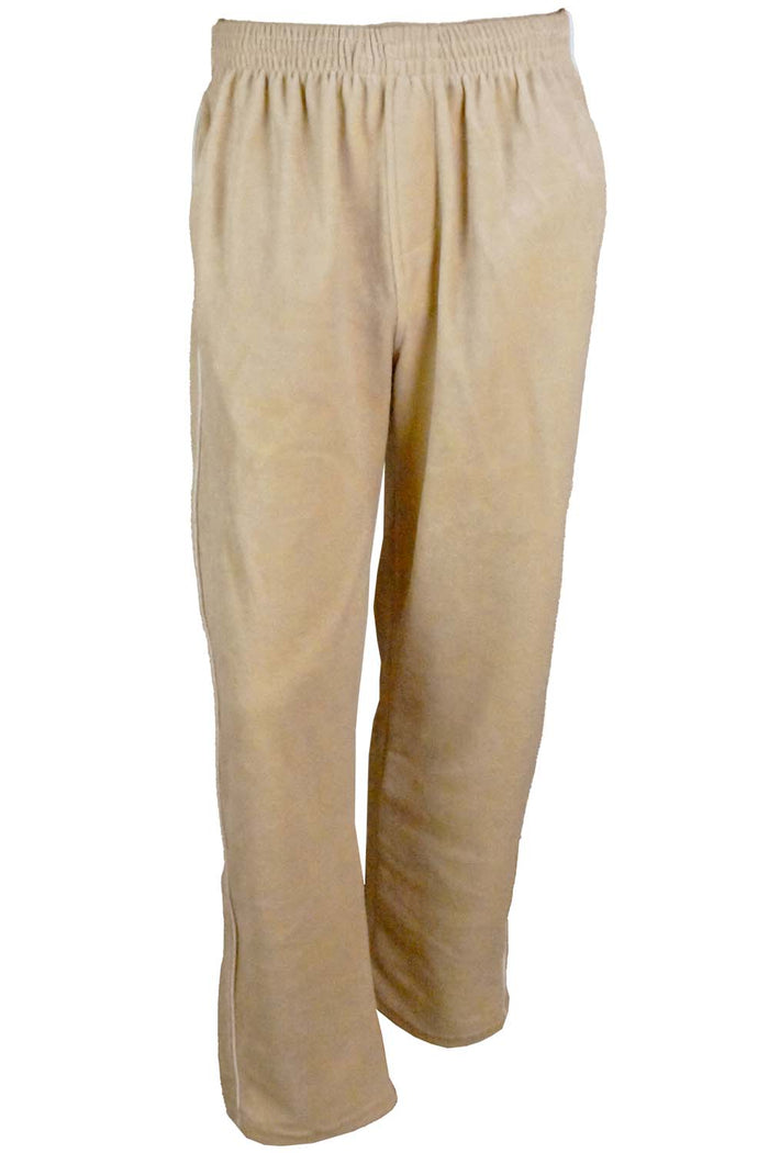 tan, velour, tracksuit, white trim. sweatsuit, mens, sweatshirt, sweatpants, jumpsuit
