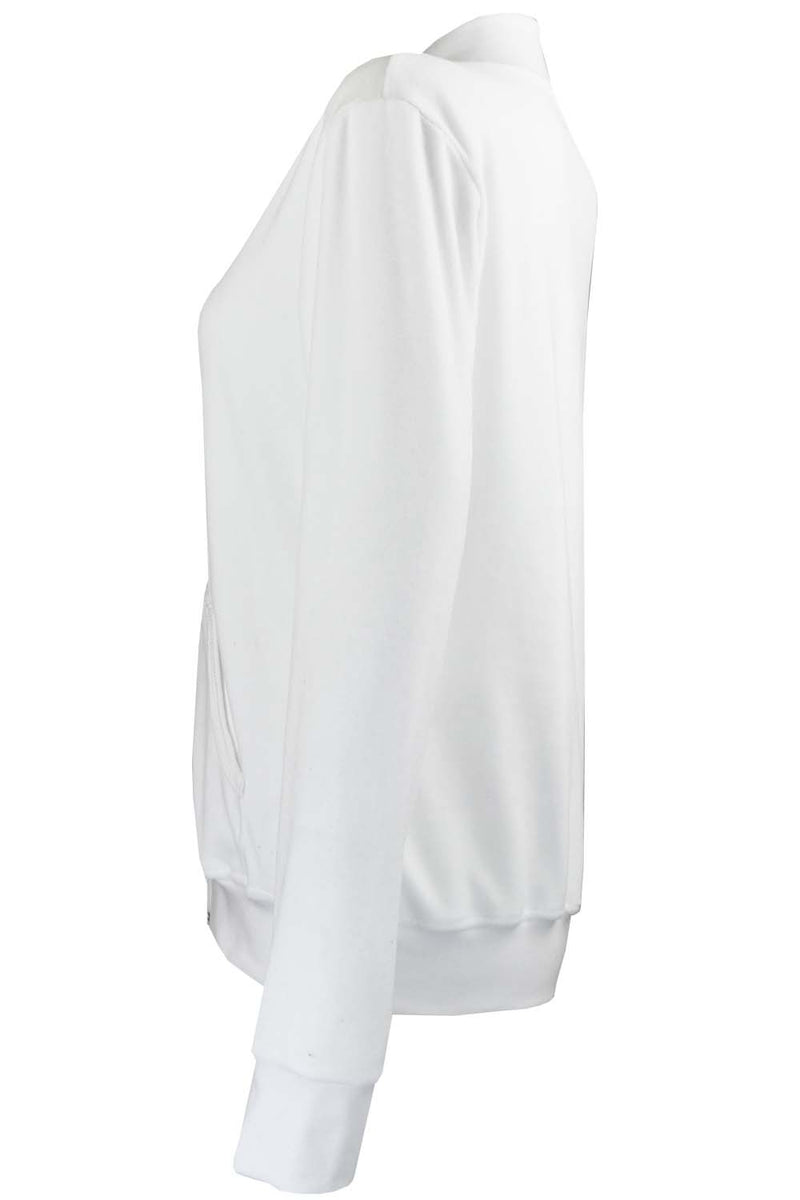 white velour zip collar jacket, sweatshirt, trackjacket, weddings, bridesmaid gift, wedding party